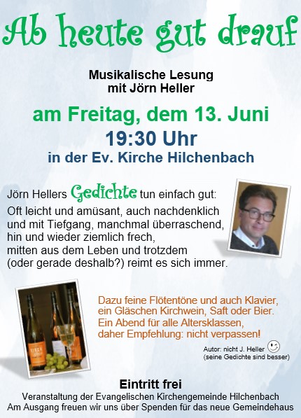 "Ab heute gut drauf" - Musikalische Lesung mit Jörn Heller
