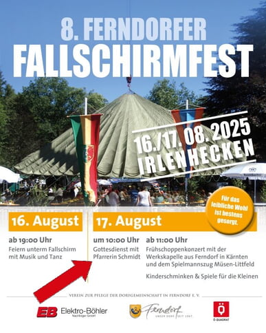Gottesdienst beim Ferndorfer Fallschirmfest 17.08.2025