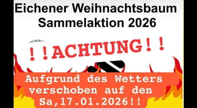 Weihnachtsbaumsammlung in Eichen und Krombach verschoben!