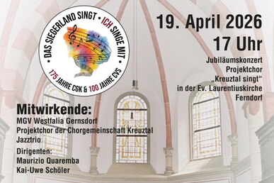 Konzert Projektchor "Kreuztal singt" in Kirche Ferndorf 19.04.2026