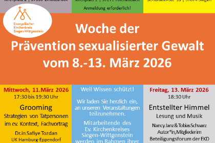 Woche der Pr&auml;vention sexualisierter Gewald 08.03.-13.03.2026