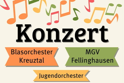 Konzert Blasorchester Kreuztal und MGV  19.04 2026 in Friedenskirche Fellinghausen